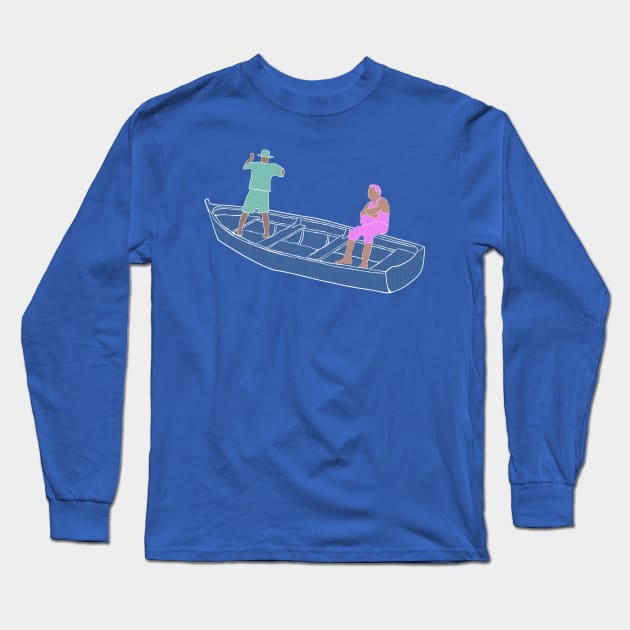 Fishermen on Boat Long Sleeve T-Shirt by Design by Maria 